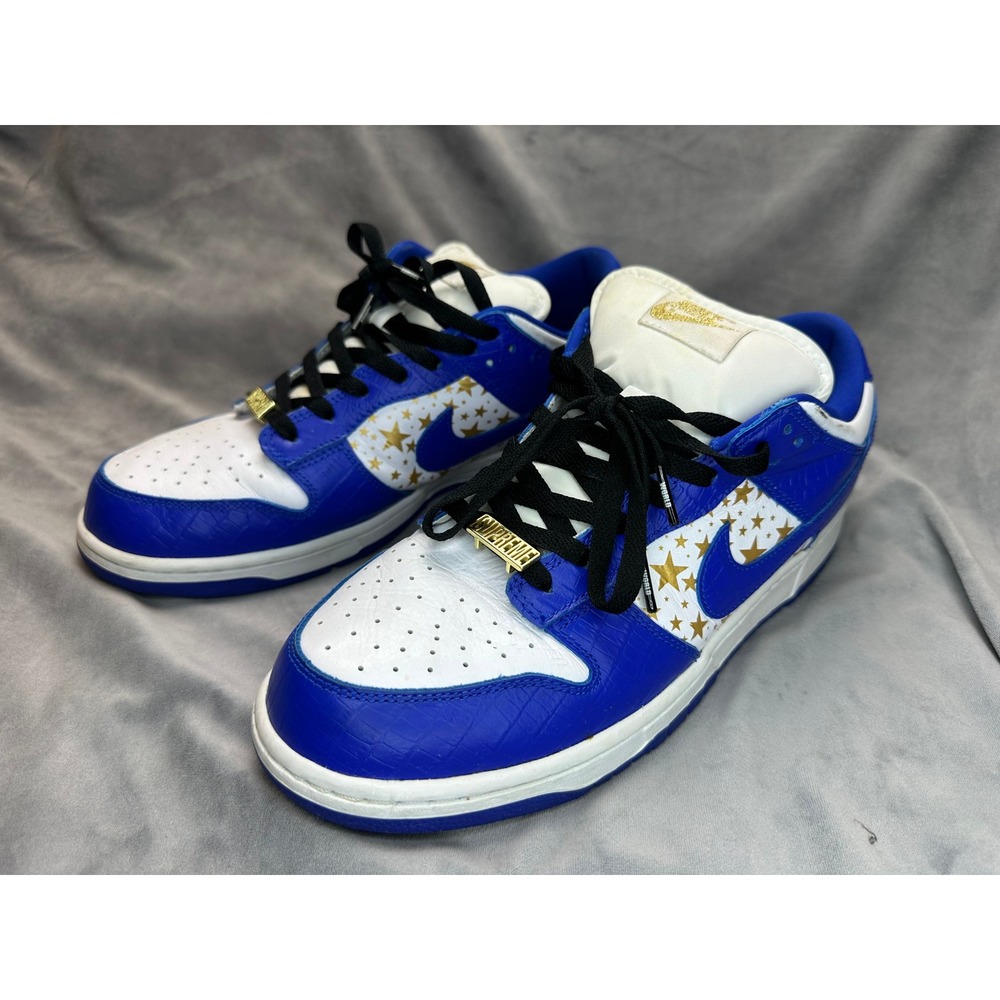 Nike SB Dunk Low Supreme Stars Hyper Royal 2021 Blue Gold US 10.5